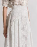 Graded Broderie Anglaise long skirt