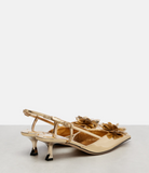 Gold Liquid Metal Leather Slingbacks