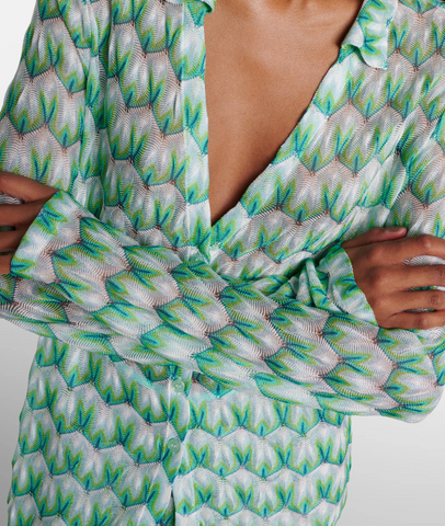 Shirt in viscose with floral pattern