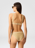 Bralette bikini in lamé viscose
