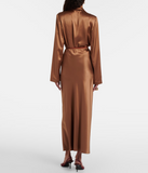 Isaak Long Silk Satin Skirt