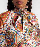 Blouse with floral paisley motif
