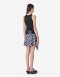 Asymmetrical striped skirt