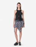 Asymmetrical striped skirt