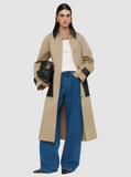Zaman Cotton Leather Trench Coat