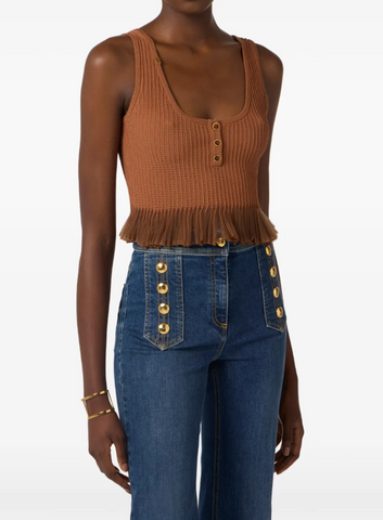 Knit openwork top