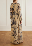 Long dress with floral motif