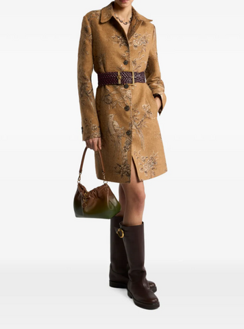 Jacquard coat with nature motif