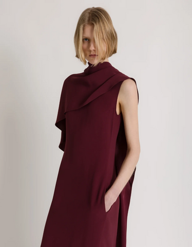 Long dress with cape detail and back bow