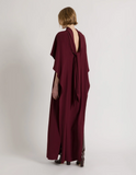 Long dress with cape detail and back bow
