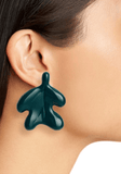 Leaf earrings in green