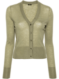 Cashair fine-knit cardigan in green