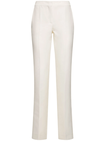 Cotton duchesse straight pants in white