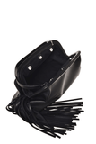 fringed clutch bag in black