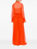ruffle-detailed maxi dress in orange