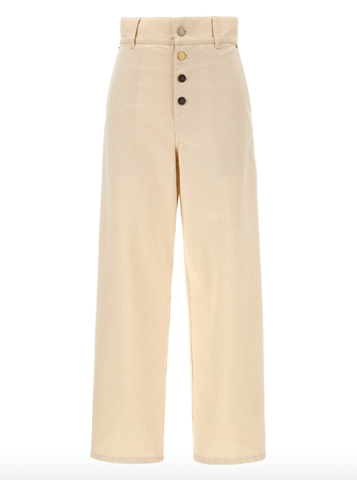 High-rise beige jeans