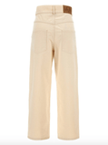 High-rise beige jeans