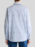 Striped cotton shirt with flowers