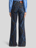 Wide-leg jeans in stretch cotton denim
