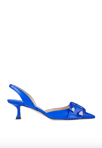 Moni 50 blue slingback mules